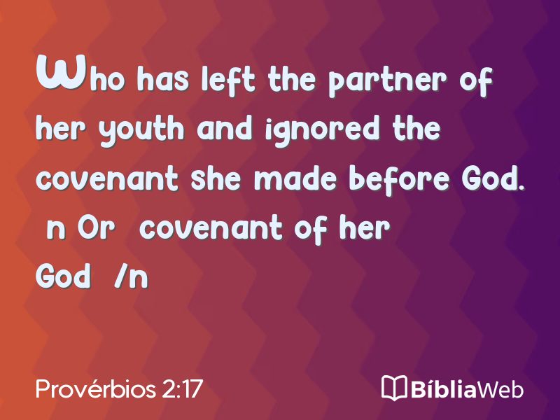 Provérbios 2:17 em imagem para compartilhar