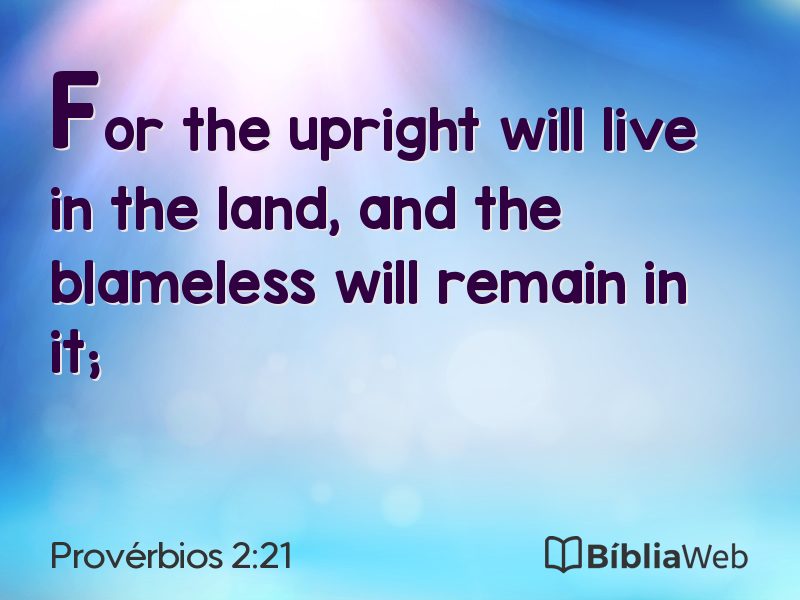 Provérbios 2:21 em imagem para compartilhar