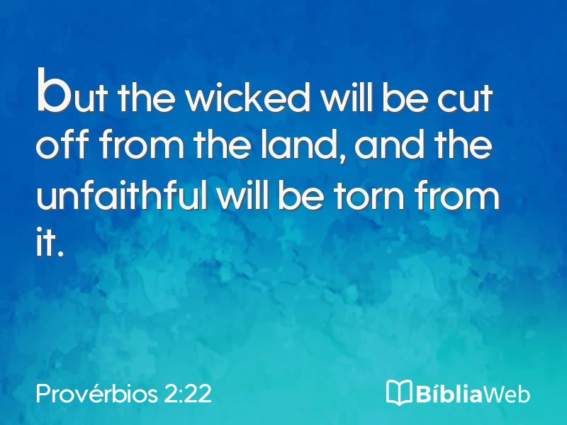 Provérbios 2:22 em imagem para compartilhar