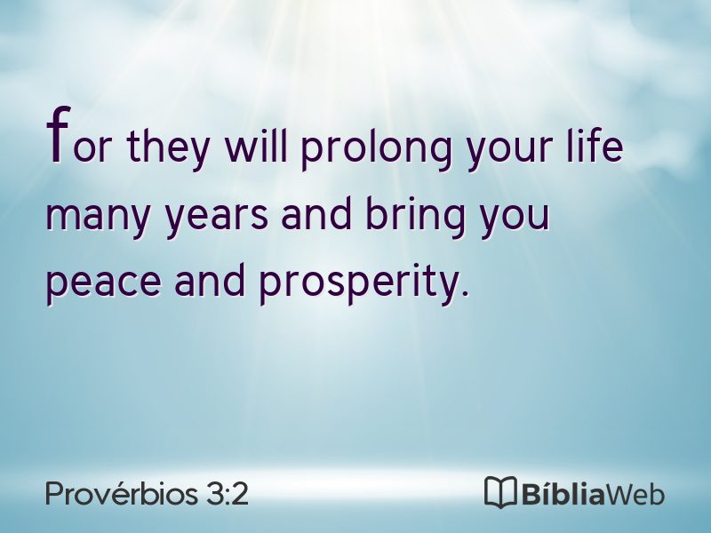 Provérbios 3:2 em imagem para compartilhar