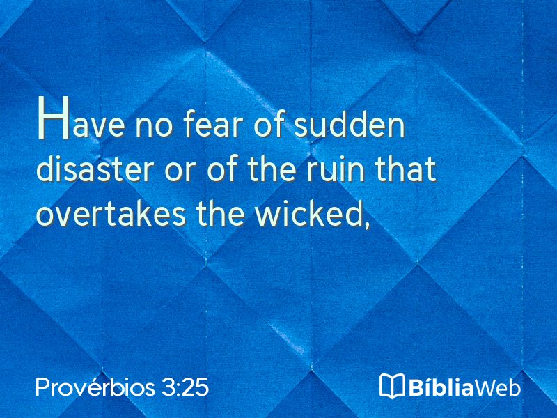 Provérbios 3:25 em imagem para compartilhar