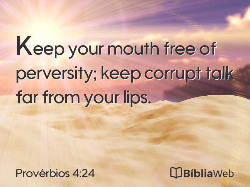Provérbios 4:24 em imagem para compartilhar