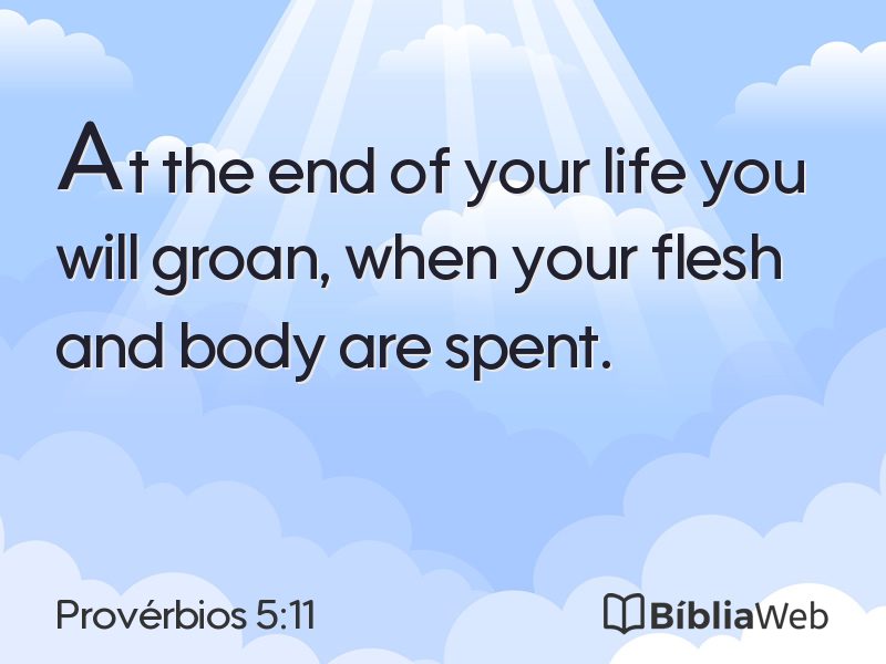 Provérbios 5:11 em imagem para compartilhar