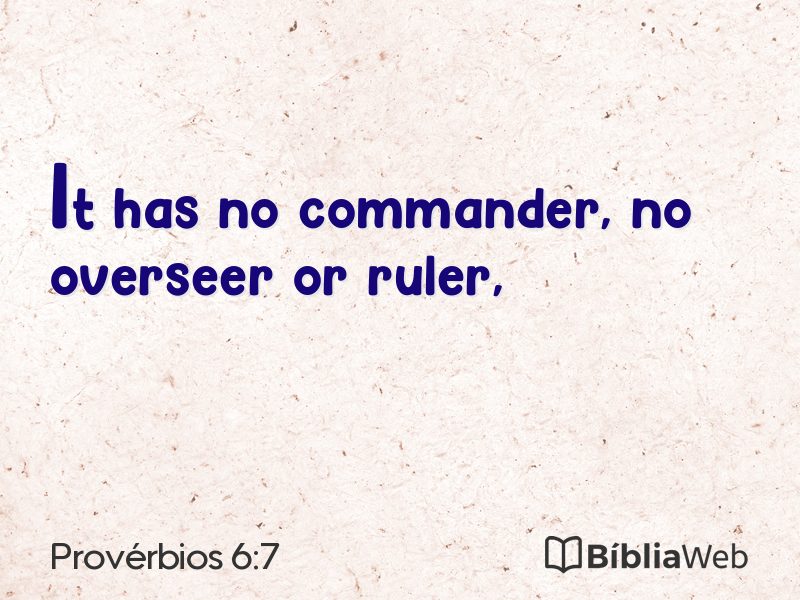 Provérbios 6:7 em imagem para compartilhar