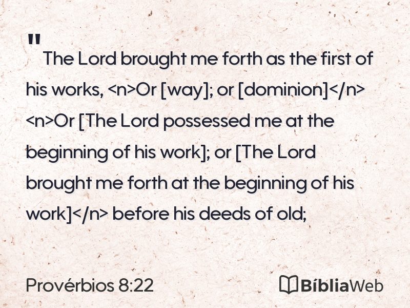 Provérbios 8:22 em imagem para compartilhar