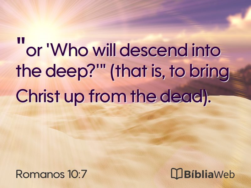 Romanos 10:7 em imagem para compartilhar