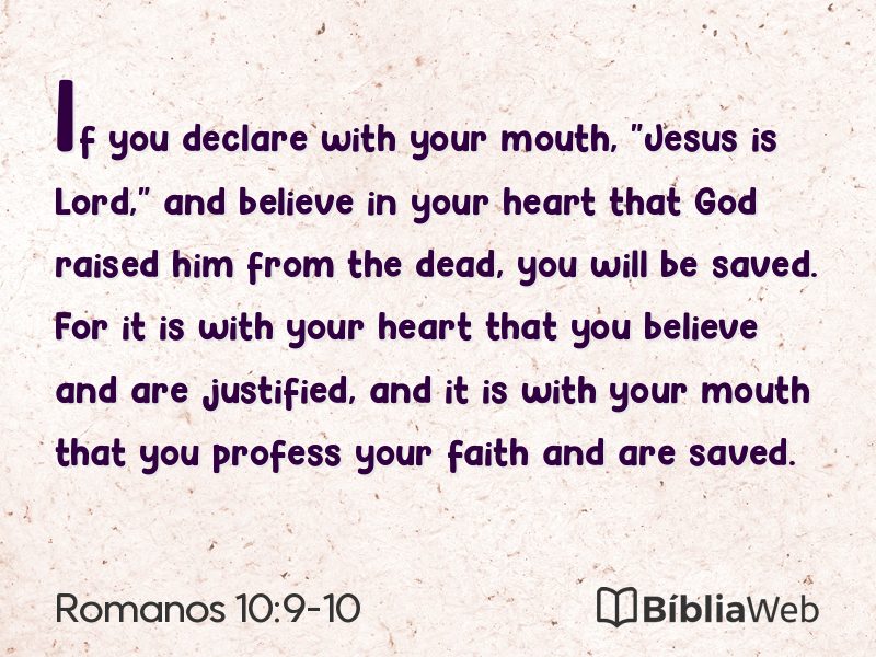 Romanos 10:9-10 em imagem para compartilhar