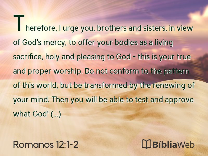 Romanos 12:1-2 em imagem para compartilhar