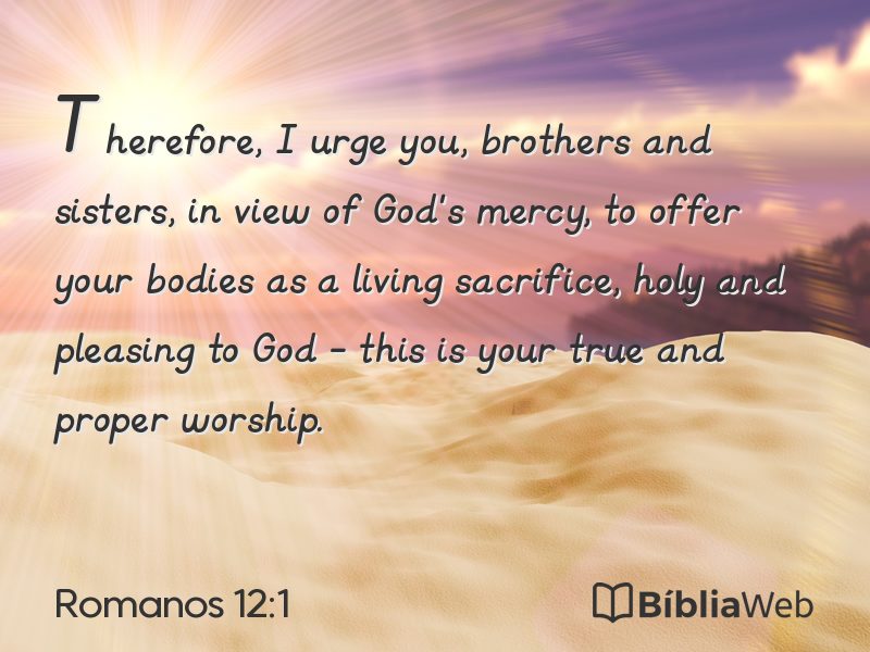 Romanos 12:1 em imagem para compartilhar