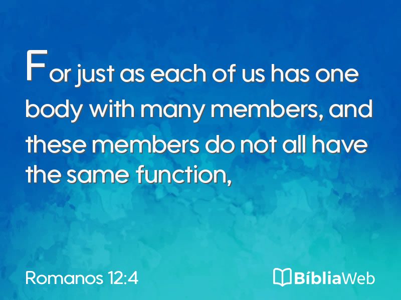 Romanos 12:4 em imagem para compartilhar