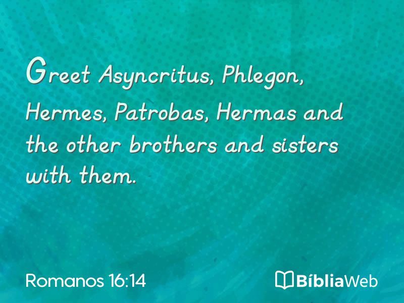 Romanos 16:14 em imagem para compartilhar