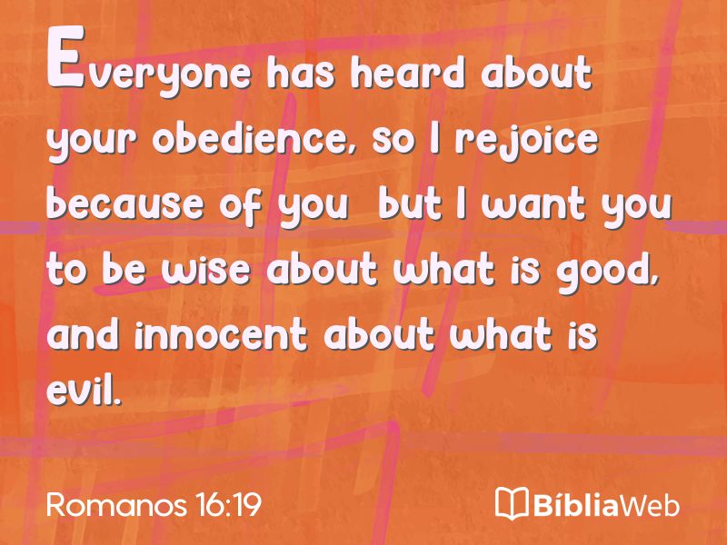 Romanos 16:19 em imagem para compartilhar