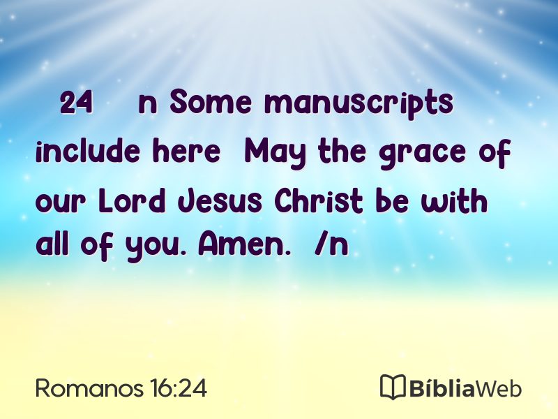 Romanos 16:24 em imagem para compartilhar