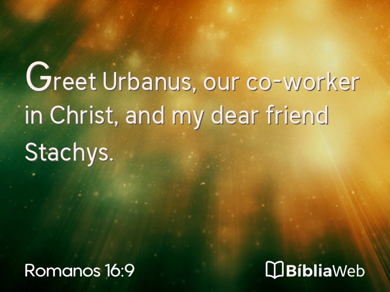 Romanos 16:9 em imagem para compartilhar
