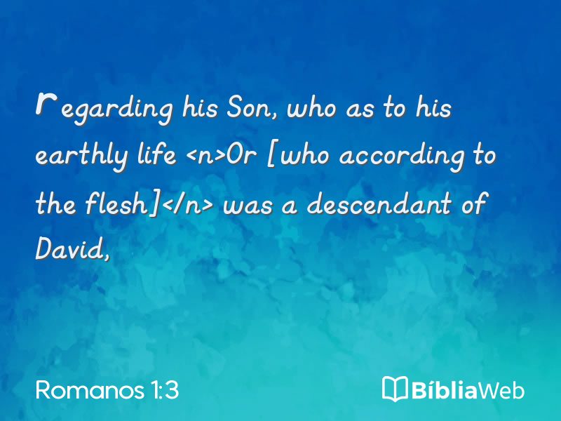 Romanos 1:3 em imagem para compartilhar