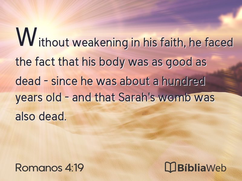 Romanos 4:19 em imagem para compartilhar