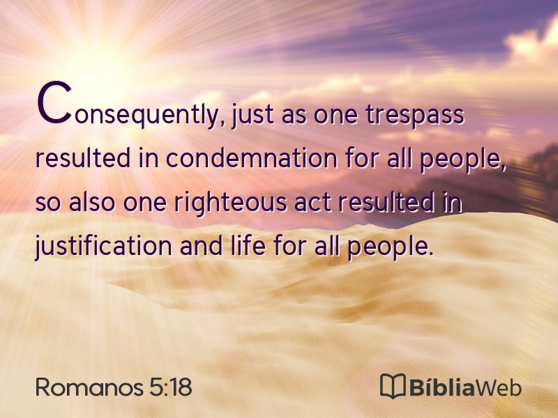 Romanos 5:18 em imagem para compartilhar