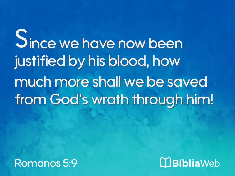 Romanos 5:9 em imagem para compartilhar