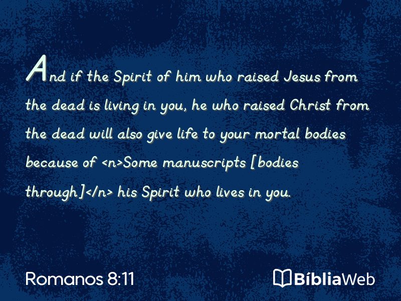 Romanos 8:11 em imagem para compartilhar