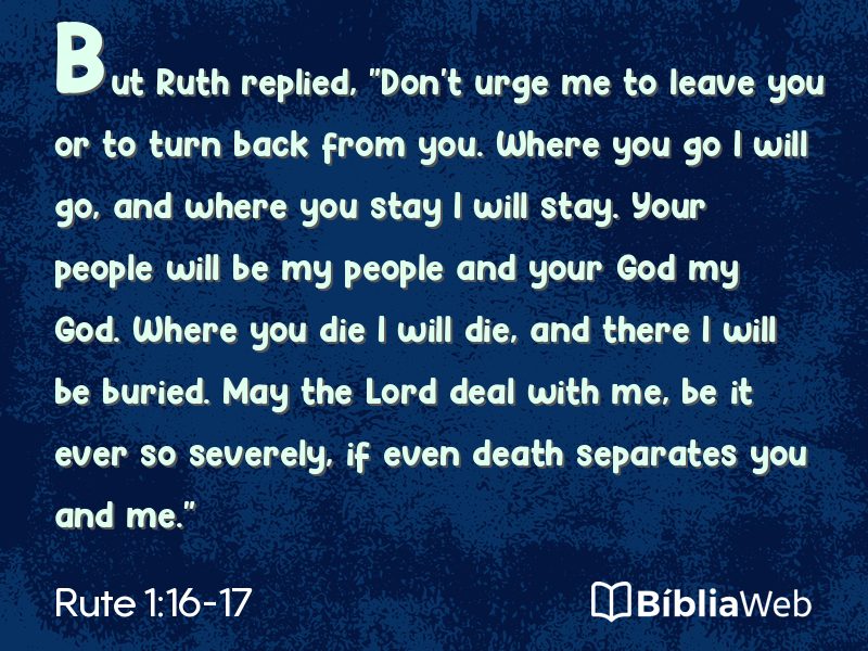 Rute 1:16-17 em imagem para compartilhar