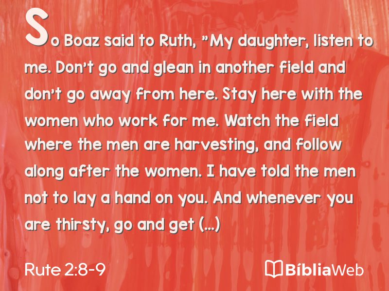Rute 2:8-9 em imagem para compartilhar