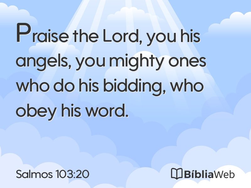 Salmos 103:20 em imagem para compartilhar