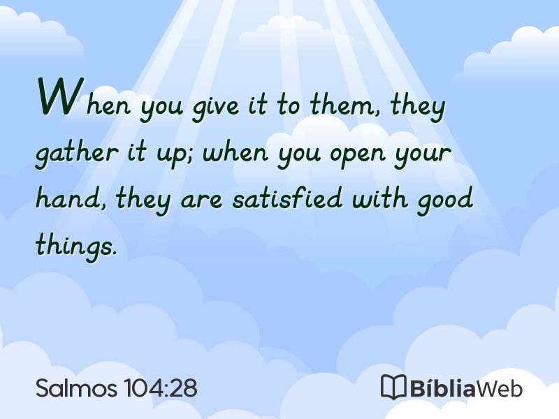Salmos 104:28 em imagem para compartilhar