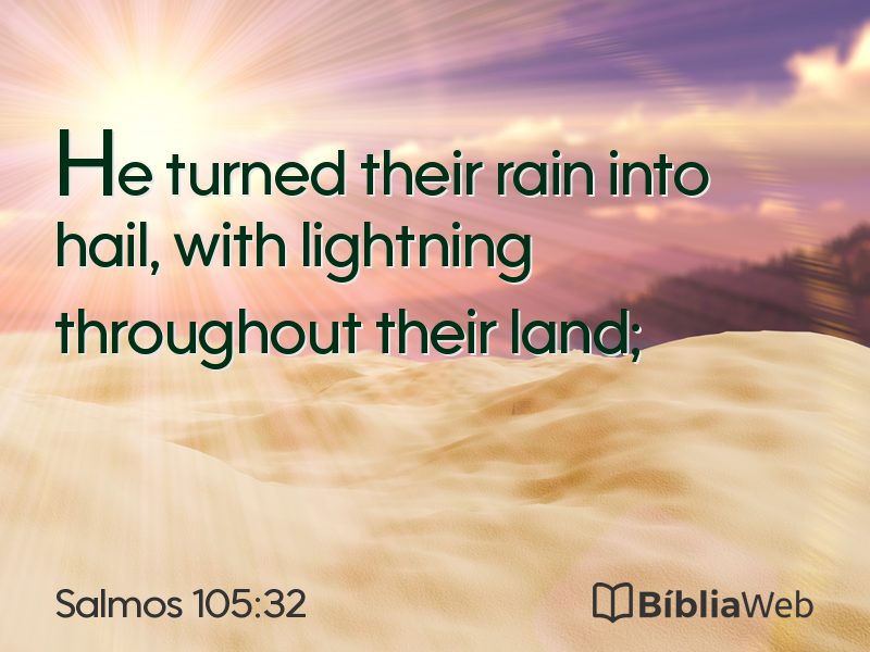 Salmos 105:32 em imagem para compartilhar