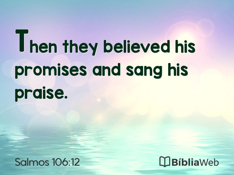 Salmos 106:12 em imagem para compartilhar