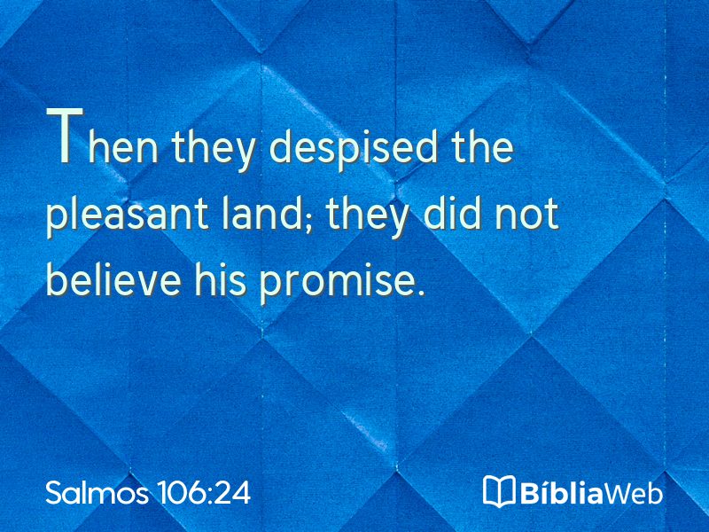 Salmos 106:24 em imagem para compartilhar