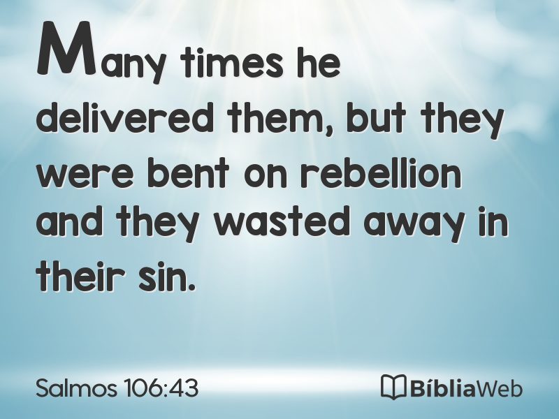 Salmos 106:43 em imagem para compartilhar