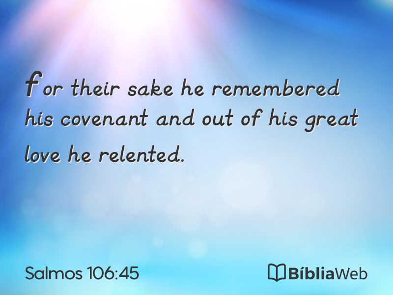 Salmos 106:45 em imagem para compartilhar