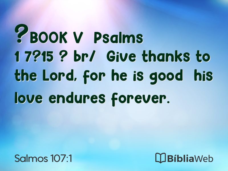 Salmos 107:1 em imagem para compartilhar