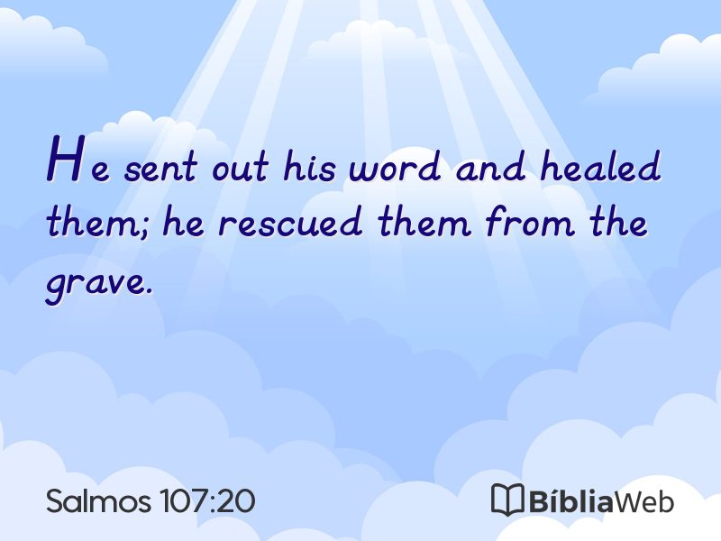 Salmos 107:20 em imagem para compartilhar