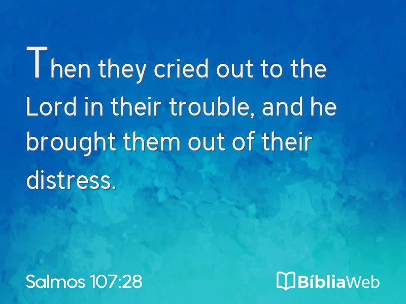 Salmos 107:28 em imagem para compartilhar