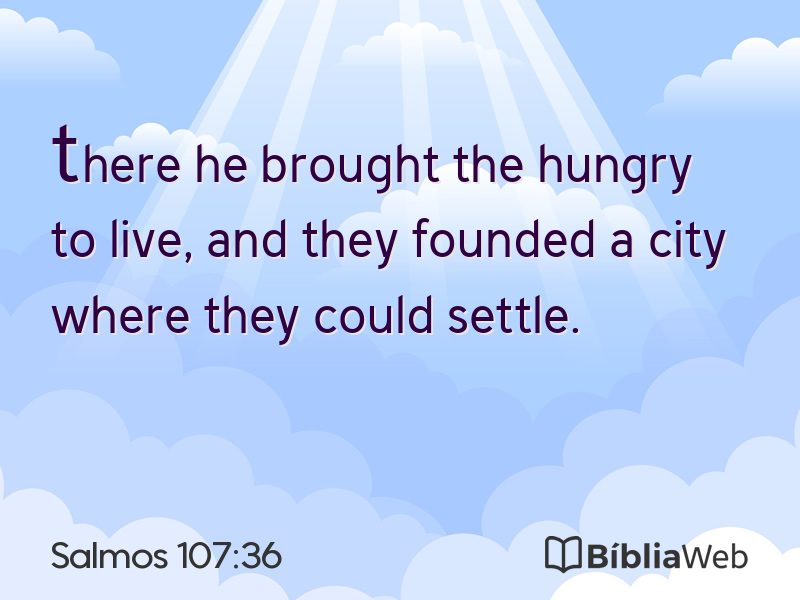 Salmos 107:36 em imagem para compartilhar