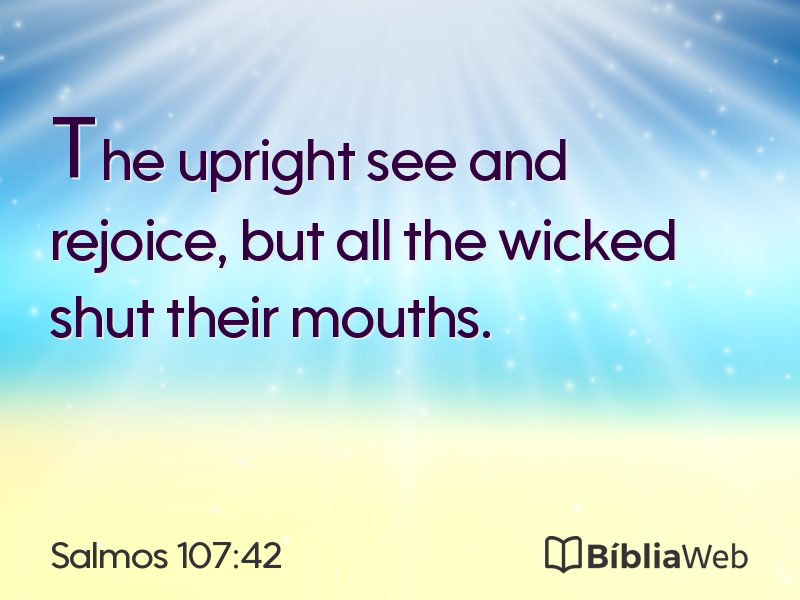 Salmos 107:42 em imagem para compartilhar