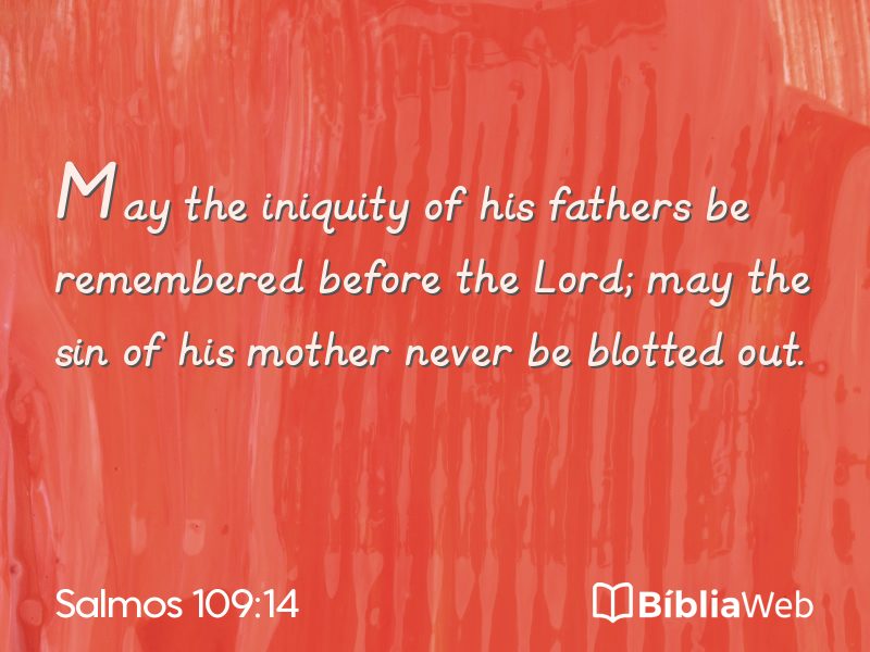 Salmos 109:14 em imagem para compartilhar