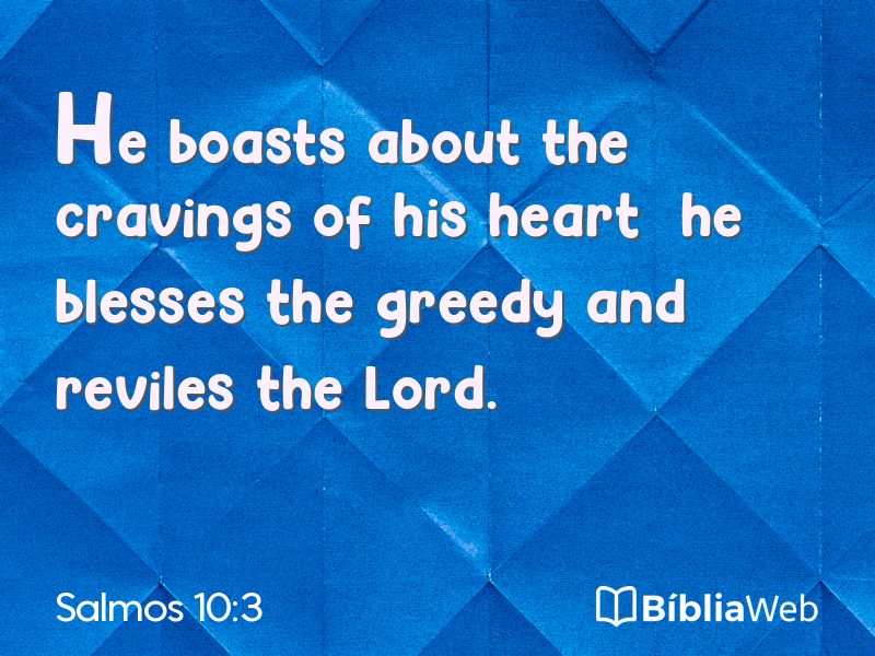 Salmos 10:3 em imagem para compartilhar