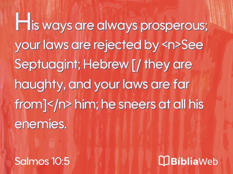 Salmos 10:5 em imagem para compartilhar