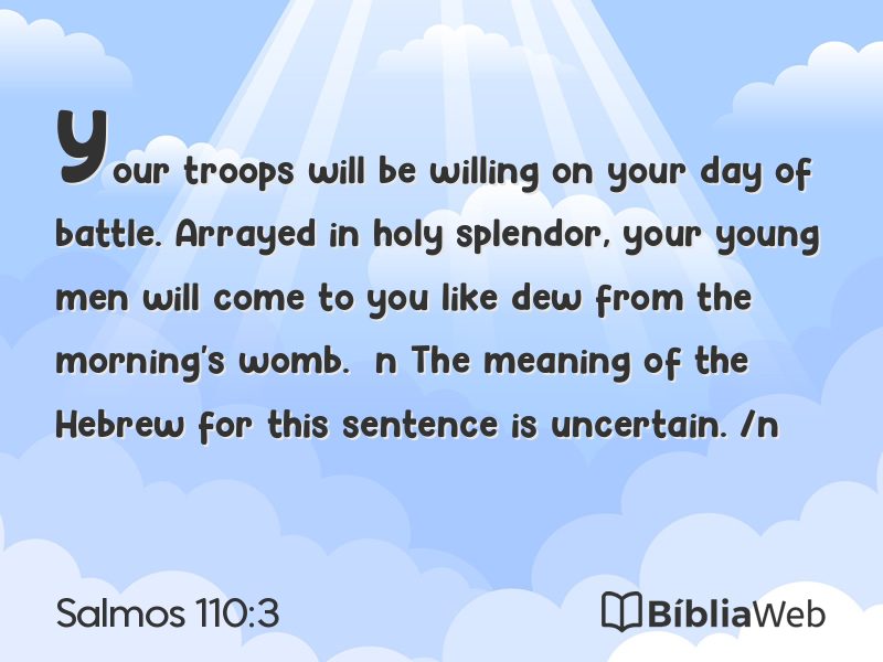 Salmos 110:3 em imagem para compartilhar