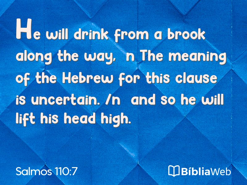 Salmos 110:7 em imagem para compartilhar