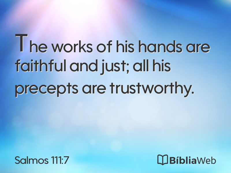 Salmos 111:7 em imagem para compartilhar