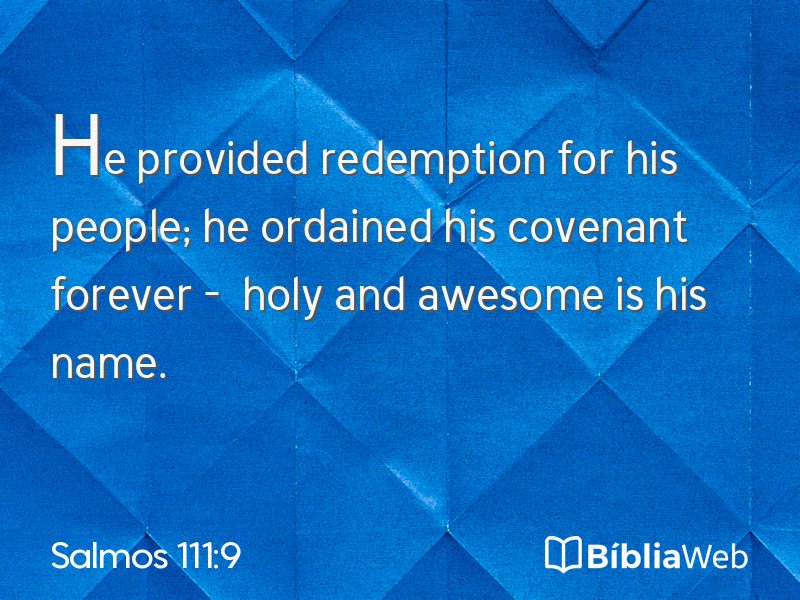 Salmos 111:9 em imagem para compartilhar