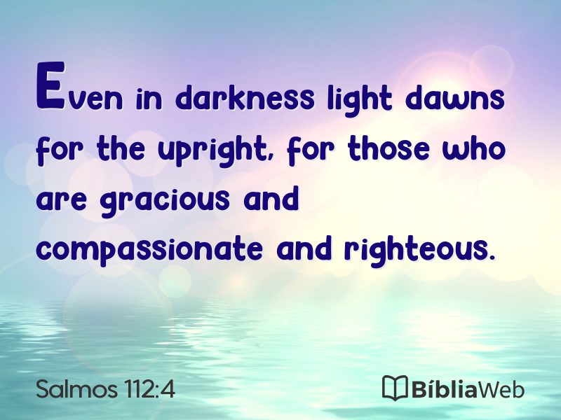 Salmos 112:4 em imagem para compartilhar