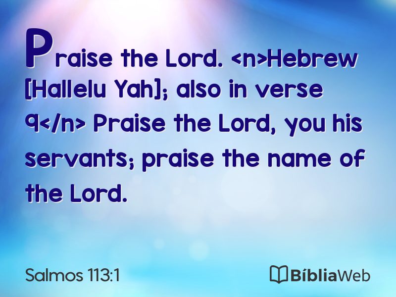 Salmos 113:1 em imagem para compartilhar