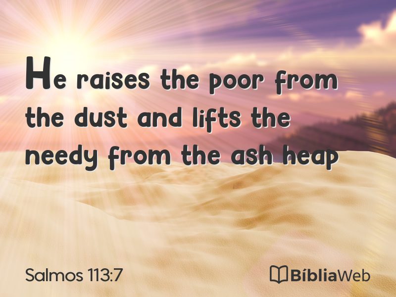 Salmos 113:7 em imagem para compartilhar