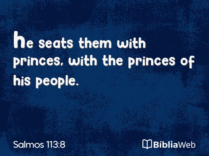 Salmos 113:8 em imagem para compartilhar