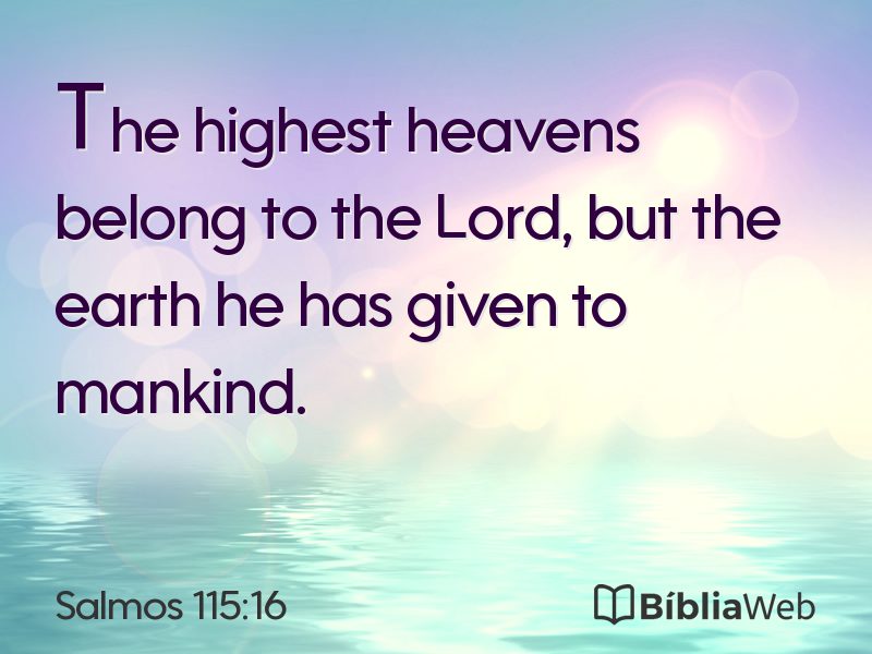 Salmos 115:16 em imagem para compartilhar