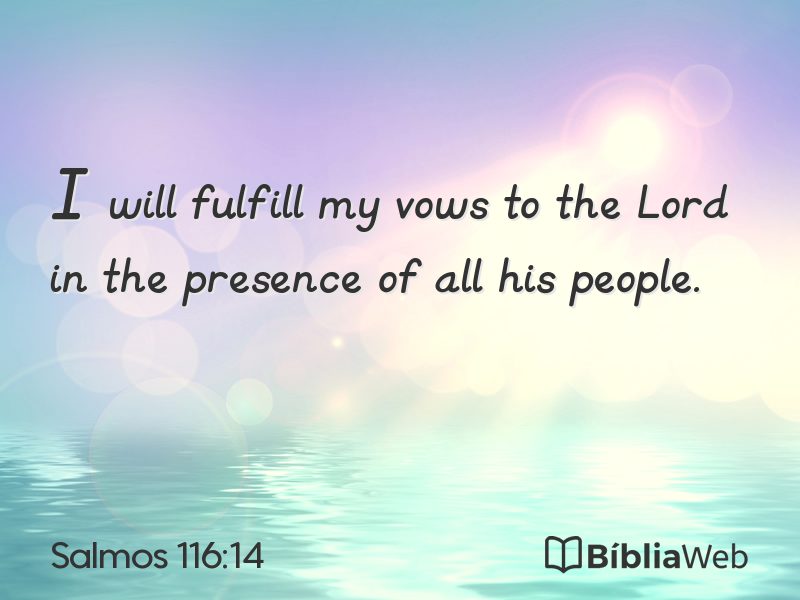 Salmos 116:14 em imagem para compartilhar